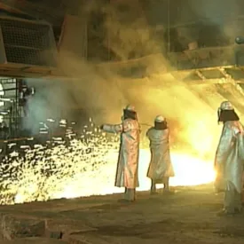 Fin du haut fourneau 6 de Seraing en 2005