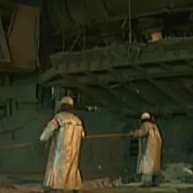 Mise en veilleuse du haut fourneau 6 de Seraing en 2008